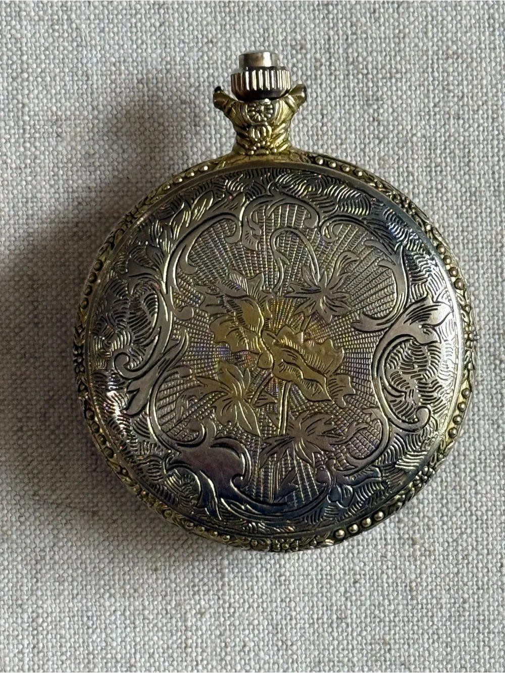 Vintage Style Maryela Quartz Pocket Watch Hunter Case Golfer Design